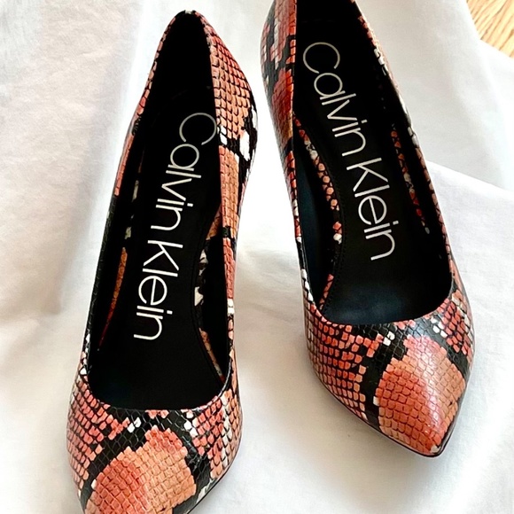 CALVIN KLEIN Gayle Snake High Heel Pumps - Picture 2 of 10